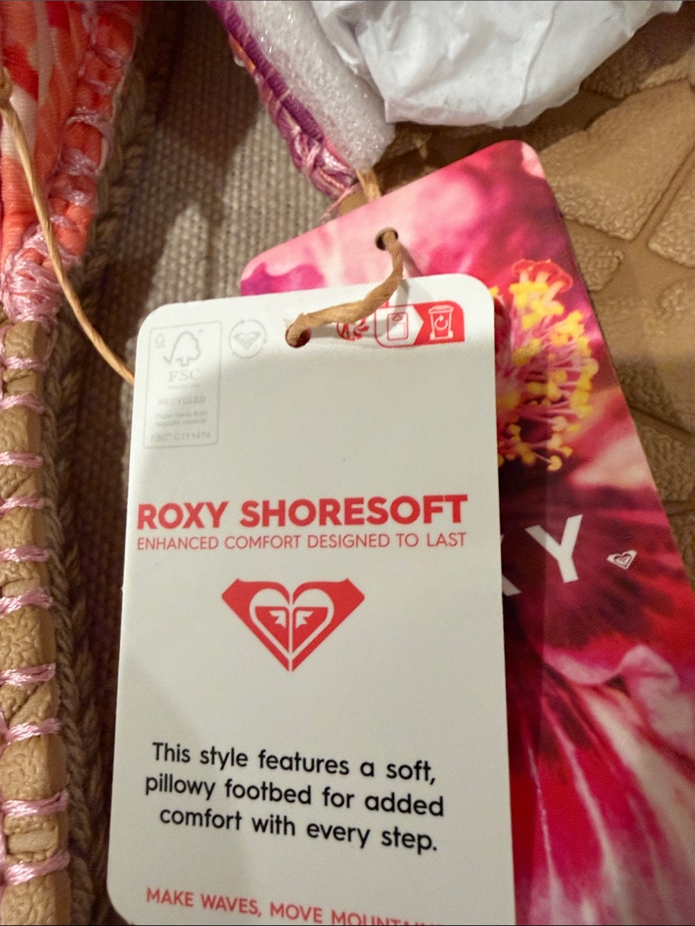 ROXY Floral Shoresoft Womens Slide Sandals/NWT/6 - Picture 9 of 12
